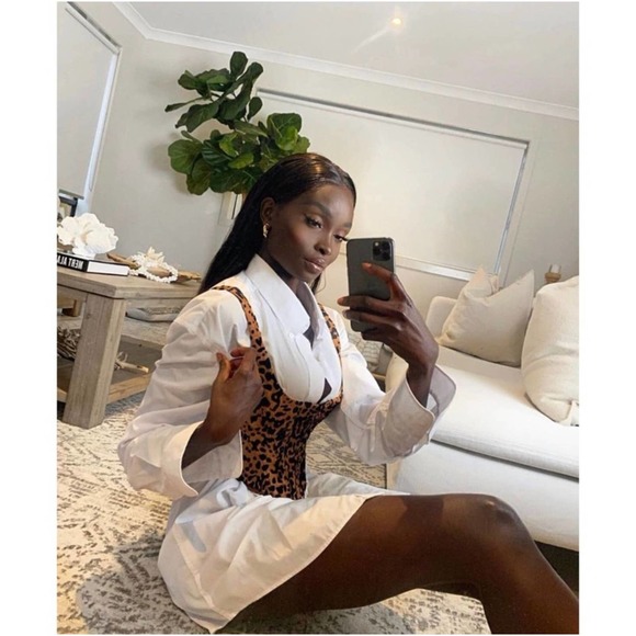 HOUSE OF CB Jacqueline Velvet Leopard Stretch Sexy Push Up Corset Bustier Top - Picture 12 of 16